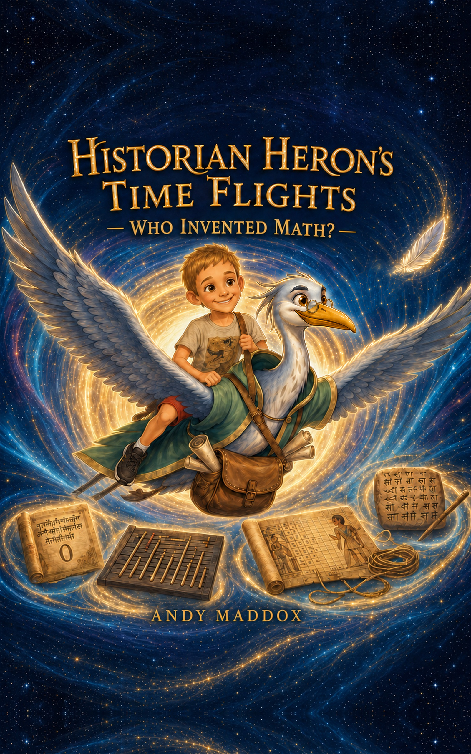 Cover of Historian Heron's Time Flights: Who Invented Math?